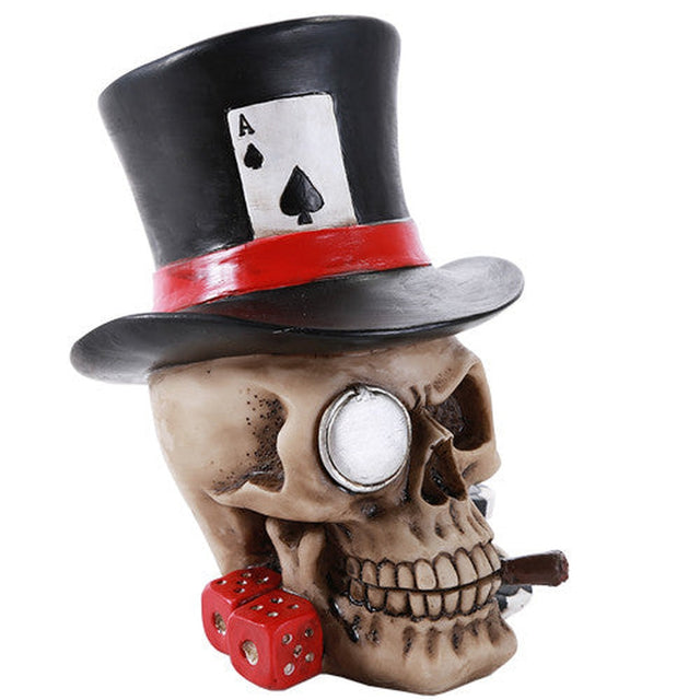 5" Poker Skull Statue - Magick Magick.com