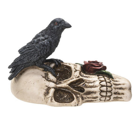 5" Raven on Skull with Roses Ashtray - Magick Magick.com
