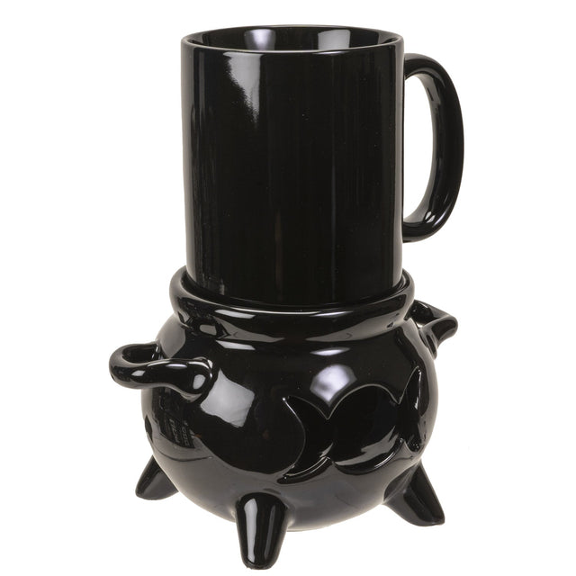 5" Tealight Mug Warmer - Triple Moon Cauldron (Mug Included) - Magick Magick.com