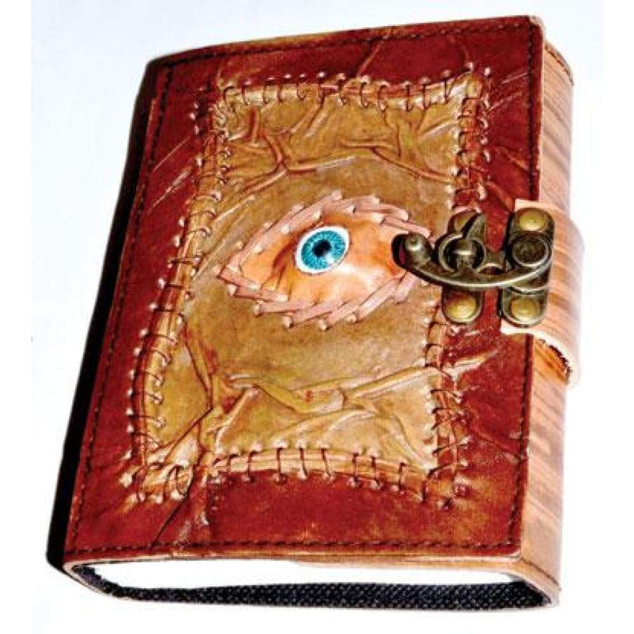 5" x 7" All Knowing Eye Leather Blank Book with Latch - Magick Magick.com