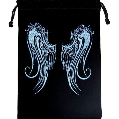 5" x 7" Embroidered Unlined Velvet Bag - Angel Wings - Magick Magick.com