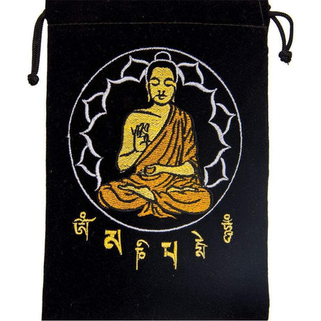 5" x 7" Embroidered Unlined Velvet Bag - Buddha - Magick Magick.com