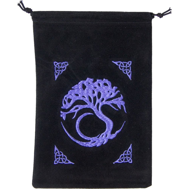 5" x 7" Embroidered Unlined Velvet Bag - Tree of Life - Magick Magick.com