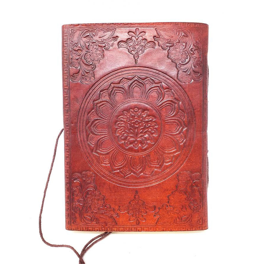 5" x 7" Om Leather Blank Book with Cord - Magick Magick.com