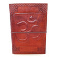 5" x 7" Om Leather Blank Book with Cord - Magick Magick.com