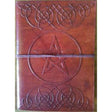 5" x 7" Pentagram Leather Blank Book with Cord - Magick Magick.com