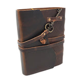 5" x 7" Plain Leather Blank Book with Key Closure - Magick Magick.com