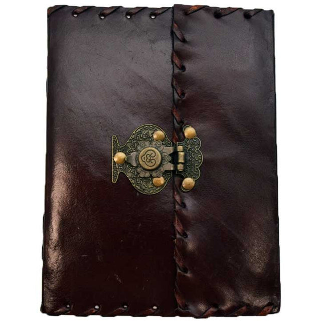 5" x 7" Plain Leather Blank Book with Snap - Magick Magick.com