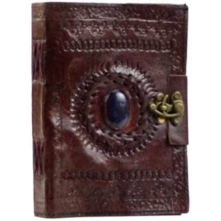 5" x 7" Stone Eye Leather Blank Book with Latch - Magick Magick.com