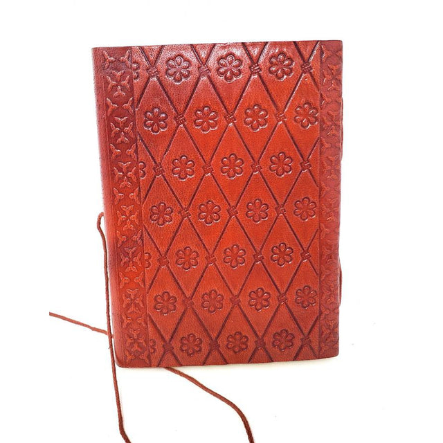 5" x 7" Triple Moon Pentagram Leather Blank Book with Cord - Magick Magick.com