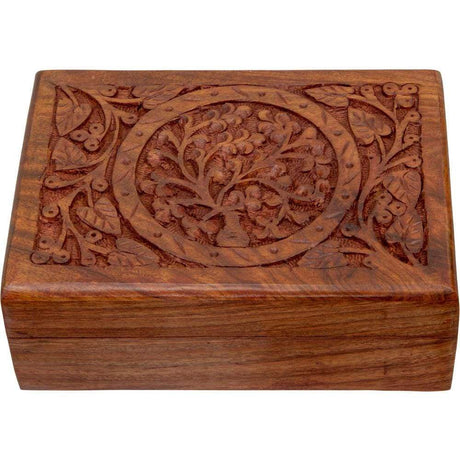 5" x 7" Wood Box Velvet Lined Filigree - Tree of Life - Magick Magick.com