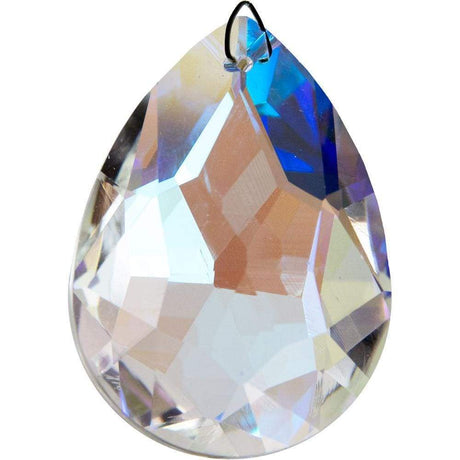 50 mm Prism Crystal - Deluxe Faceted Pear AB - Magick Magick.com