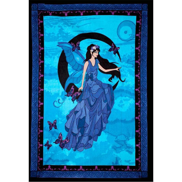 52" x 76" Cotton Tapestry - Moon Fairy - Magick Magick.com