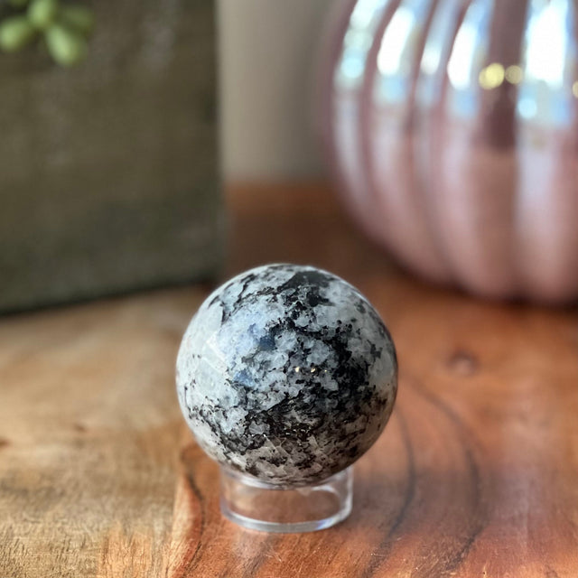 55 mm Gemstone Sphere - Rainbow Moonstone - Magick Magick.com