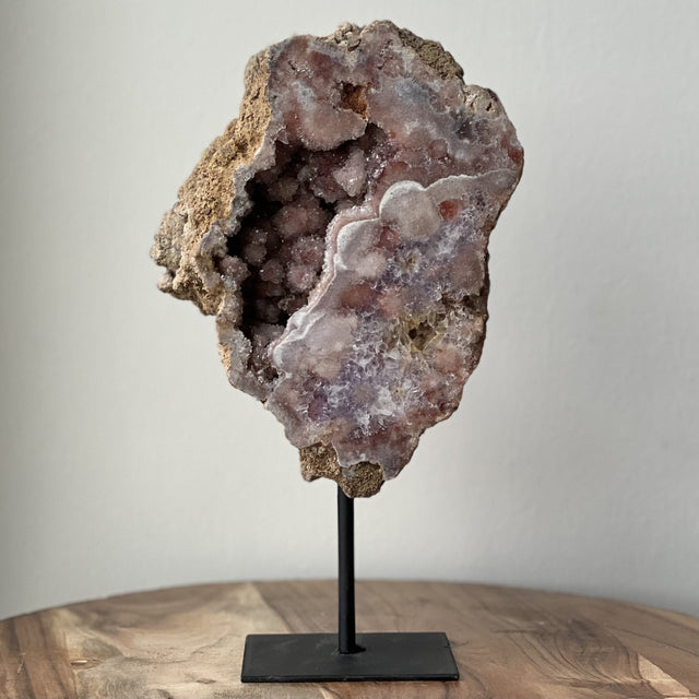 5.2 lb Pink Amethyst Polished Geode on Metal Stand - Magick Magick.com