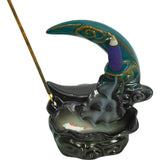 5.25" Ceramic Backflow Incense Burner - Koi Fish Moon - Magick Magick.com