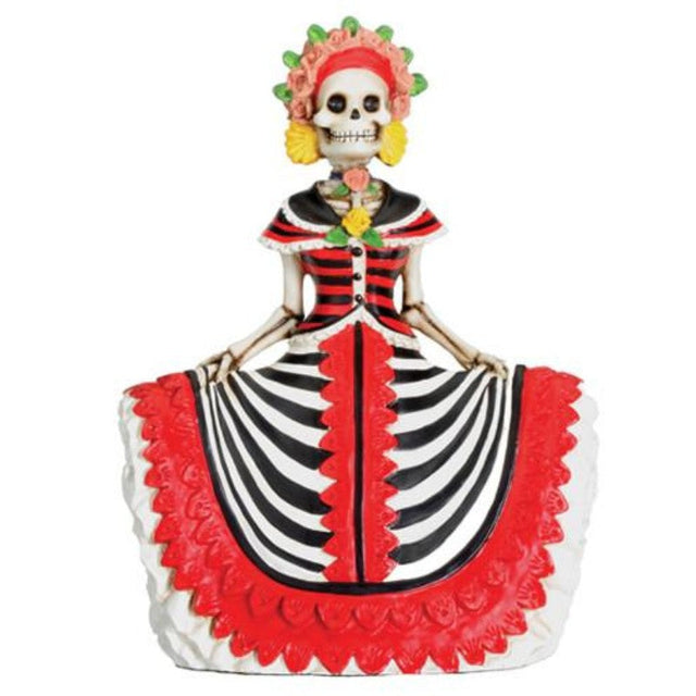 5.25" Day of the Dead Statue - Senorita Red - Magick Magick.com