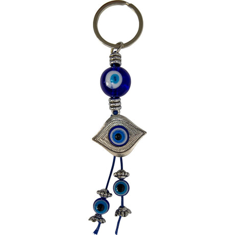 5.25" Evil Eye Talisman Key Ring - Glass & Metal Evil Eye - Magick Magick.com