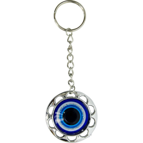 5.25" Evil Eye Talisman Key Ring - Puffed Evil Eye - Magick Magick.com