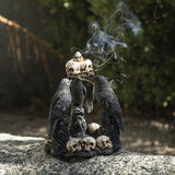 5.25" Raven & Skull Backflow Incense Burner - Magick Magick.com