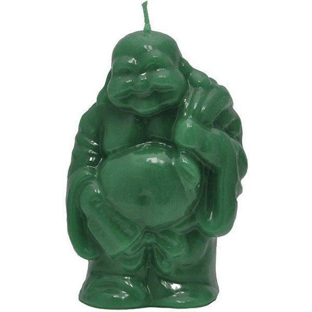 5.25" Standing Buddha Candle - Green - Magick Magick.com