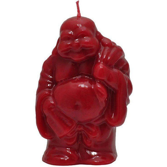 5.25" Standing Buddha Candle - Red - Magick Magick.com