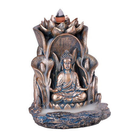 5.5" Bronze Buddha Backflow Incense Burner - Magick Magick.com