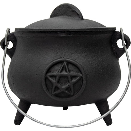 5.5" Cast Iron Cauldron - Pentacle - Magick Magick.com