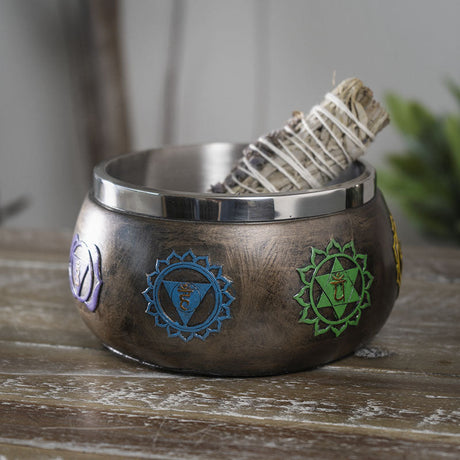 5.5" Chakras Smudge Bowl - Magick Magick.com