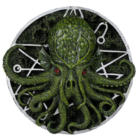 5.75" Cthulhu Round Wall Plaque Statue by Oberon Zell - Magick Magick.com
