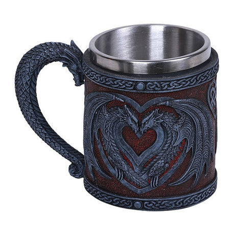 5.75" Stainless Steel Resin Mug - Dragon Heart - Magick Magick.com