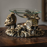 5.8" Baphomet Glass Oil Burner - Magick Magick.com