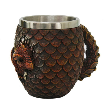5.8" Stainless Steel Resin Mug - Dragon Hatchling Copper - Magick Magick.com