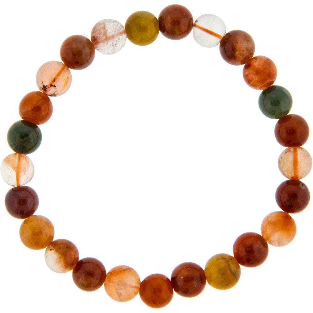 6-8 mm Elastic Bracelet Round Beads - Multi - Colors Rutilated Quartz - Magick Magick.com