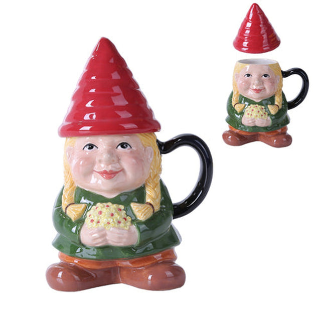 6" Ceramic Mug - Lady Gnome with Removable Top - Magick Magick.com