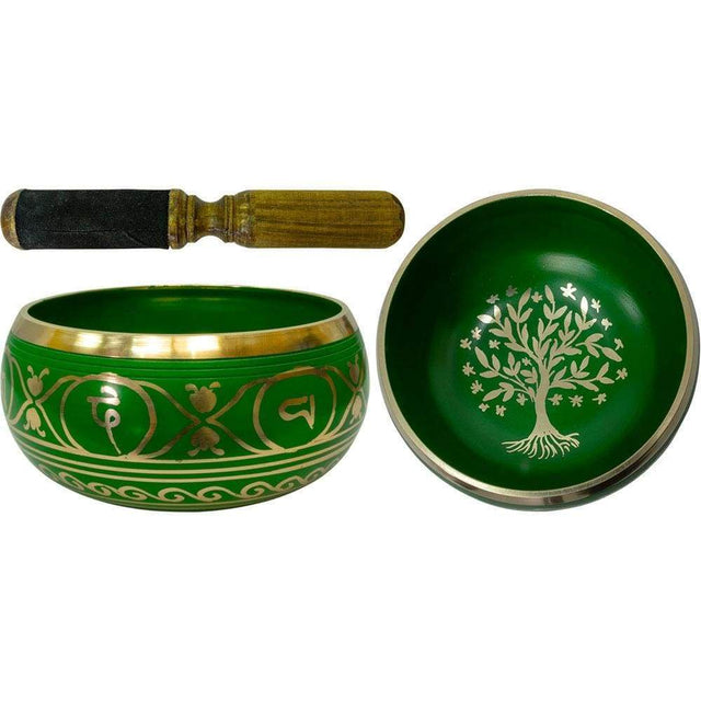 6" Colored Singing Bowl - Tree of Life - Green - Magick Magick.com