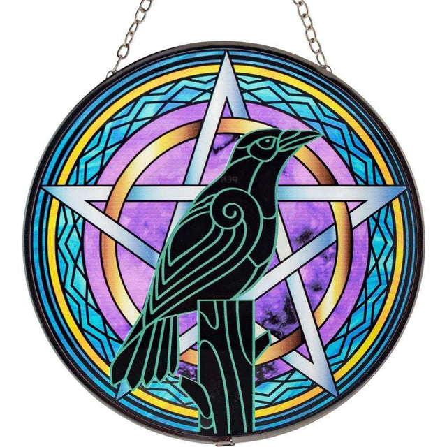 6" Glass Suncatcher - Raven - Magick Magick.com