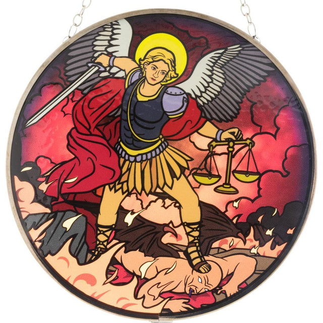 6" Glass Suncatcher - Saint Michael - Magick Magick.com