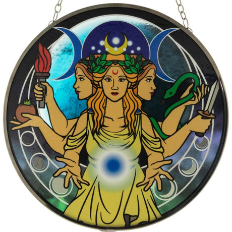 6" Glass Suncatcher - Triple Moon Goddess - Magick Magick.com