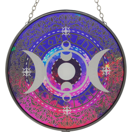 6" Glass Suncatcher - Triple Moon Phases - Magick Magick.com