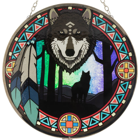 6" Glass Suncatcher - Wolf Spirit - Magick Magick.com