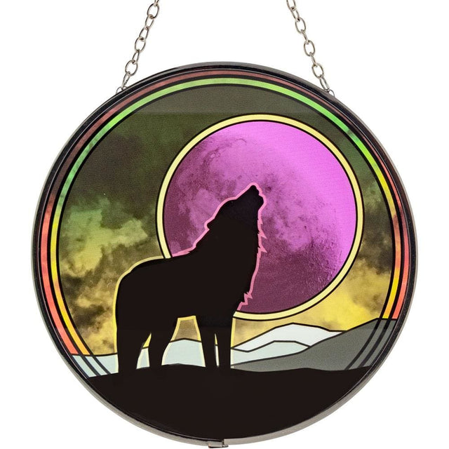 6" Glass Suncatcher - Wolf - Magick Magick.com