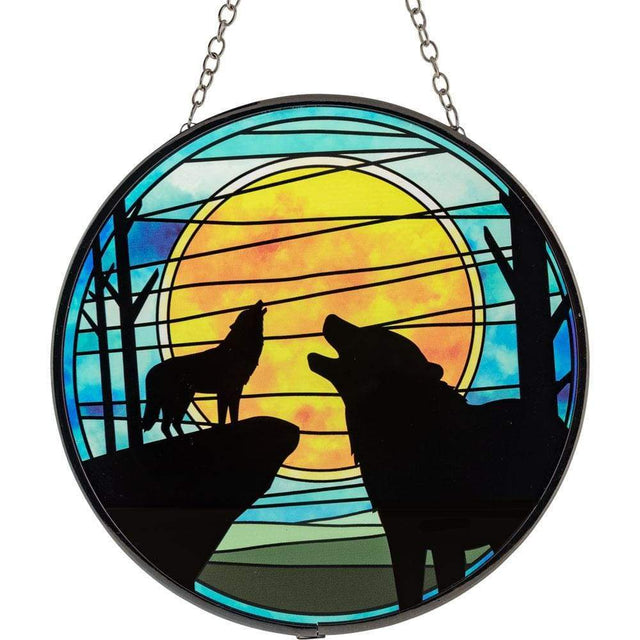 6" Glass Suncatcher - Wolves - Magick Magick.com