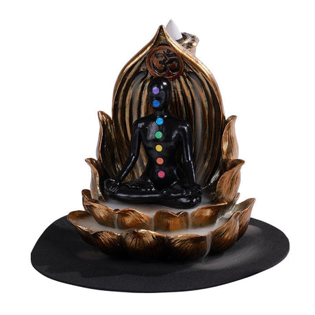 6" Meditating Chakra Backflow Incense Burner - Magick Magick.com