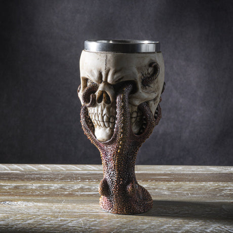 6" Resin Chalice / Goblet - Octopus Skull - Magick Magick.com