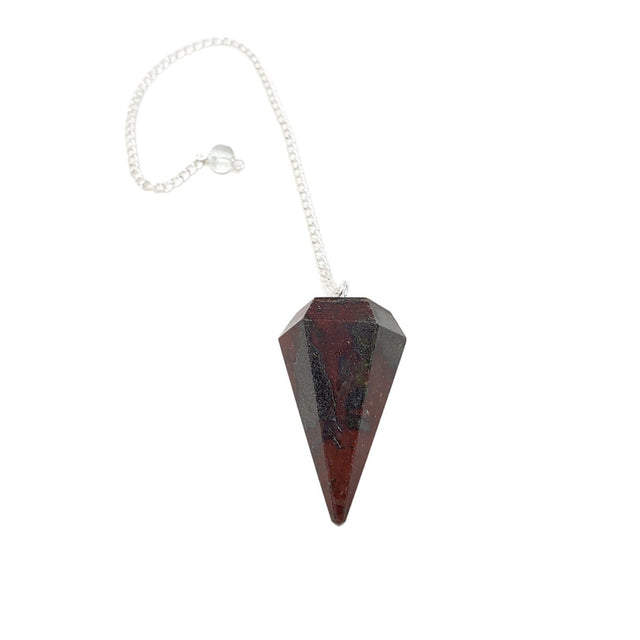 6-Sided Pendulum - Dragon Blood Jasper - Magick Magick.com