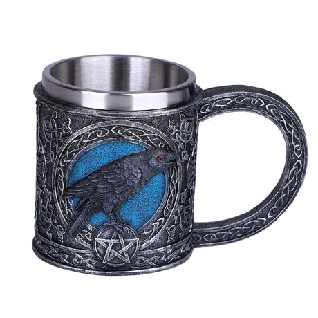6" Stainless Steel Resin Mug - Raven - Magick Magick.com