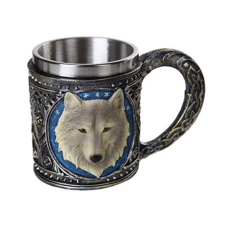 6" Stainless Steel Resin Mug - Wolf - Magick Magick.com