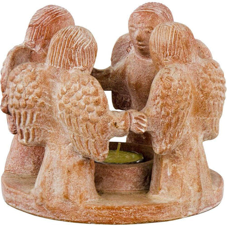 6" Terracotta Tealight Candle Holder - Circle of Angels - Magick Magick.com