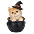 6" Witches's Orange Tabby in Cauldron Figurine - Magick Magick.com